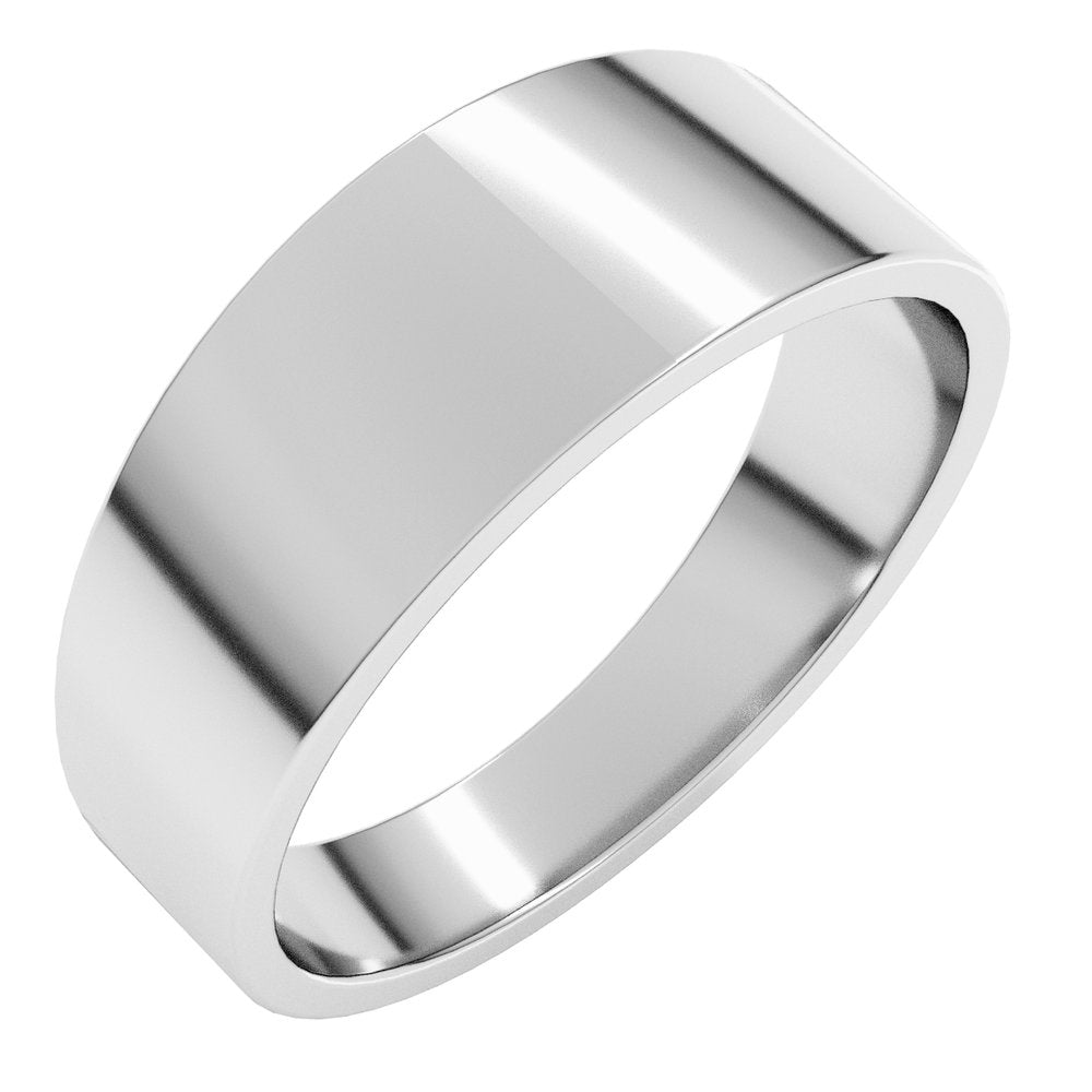 Sterling Silver 7 mm Lightweight Tapered Flat Band Size 16