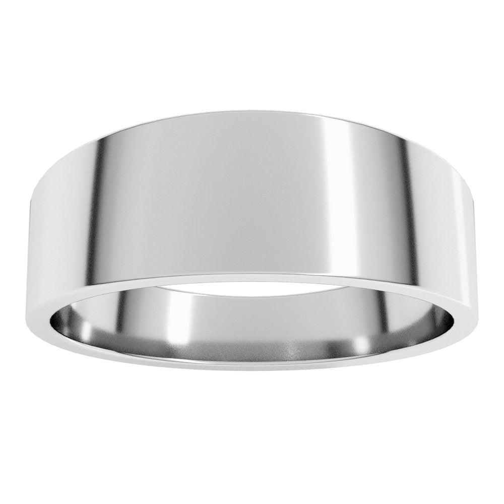 Sterling Silver 7 mm Lightweight Tapered Flat Band Size 16