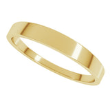 14K Yellow Gold 3 mm Lightweight Tapered Flat Band Size 6.5