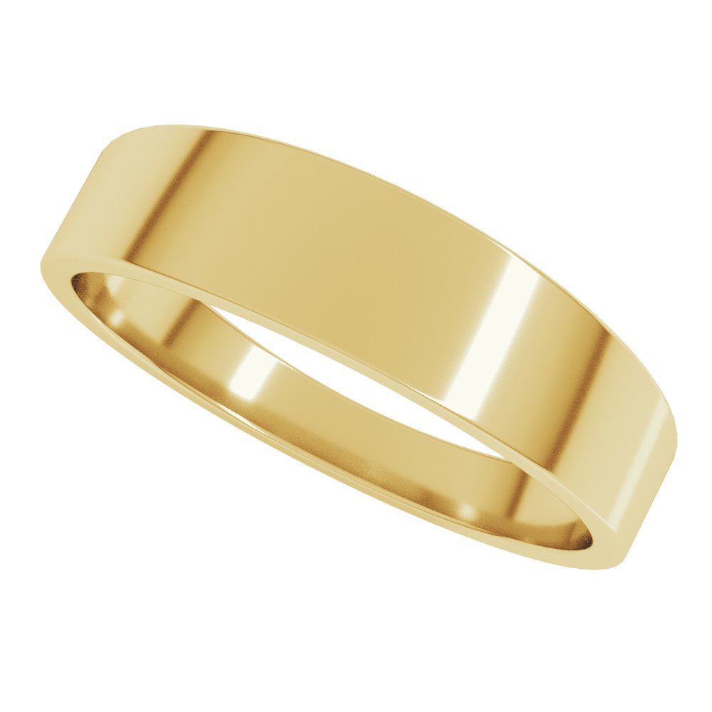 10K Yellow Gold 5 mm Lightweight Tapered Flat Band Size 6