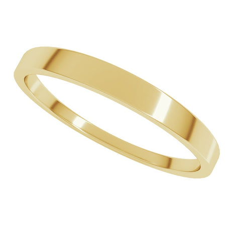 10K Yellow Gold 2.5 mm Lightweight Tapered Flat Band Size 8