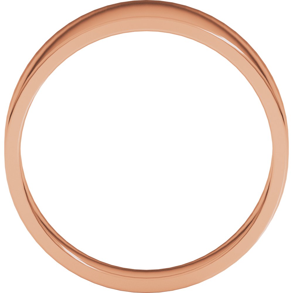 14K Rose Gold 8 mm Lightweight Tapered Flat Band Size 8.5