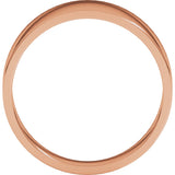 14K Rose Gold 8 mm Lightweight Tapered Flat Band Size 8.5