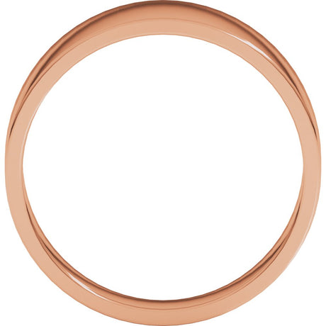 14K Rose Gold 8 mm Lightweight Tapered Flat Band Size 8.5