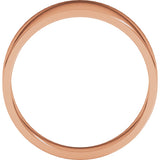 14K Rose Gold 8 mm Lightweight Tapered Flat Band Size 8.5