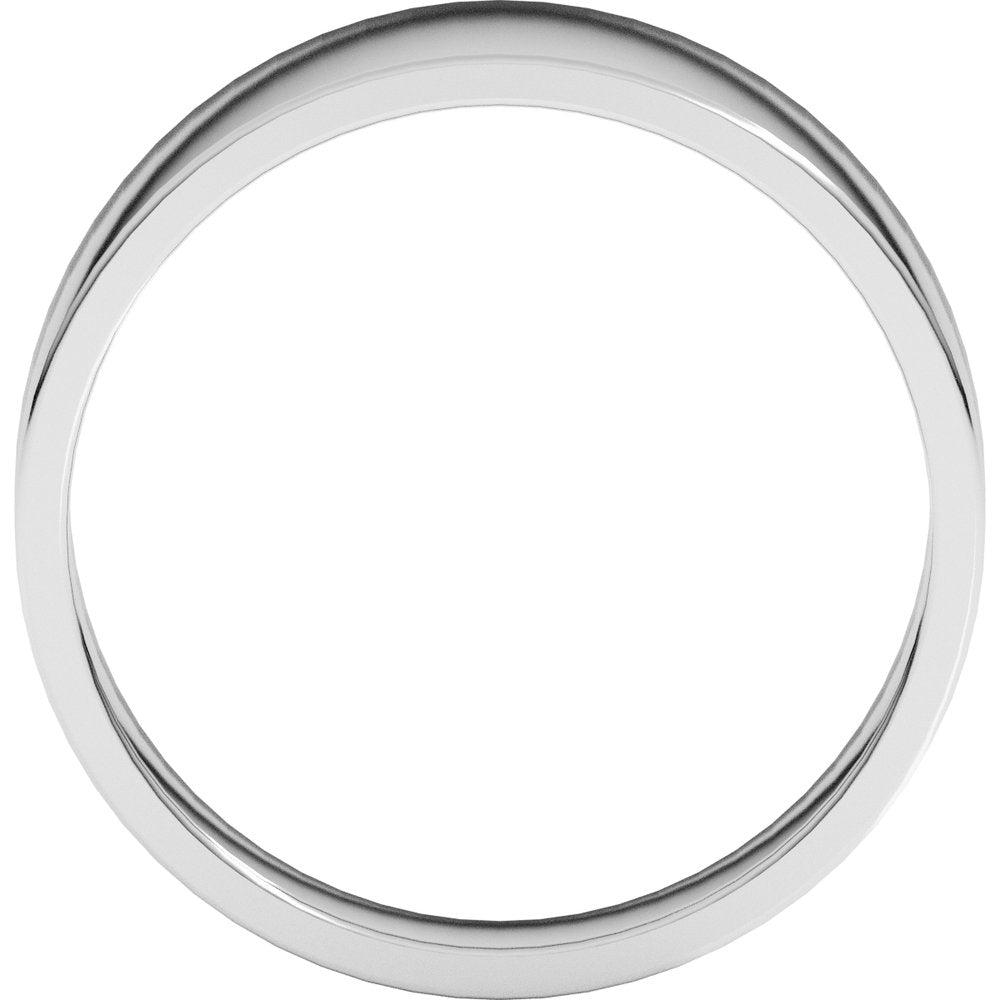 14K White Gold 8 mm Lightweight Tapered Flat Band Size 7