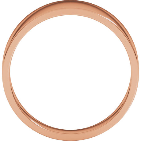 14K Rose Gold 8 mm Lightweight Tapered Flat Band Size 8.5