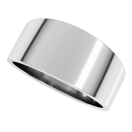 Sterling Silver 9 mm Lightweight Tapered Flat Band Size 11