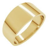 14K Yellow Gold 9 mm Lightweight Tapered Flat Band Size 8