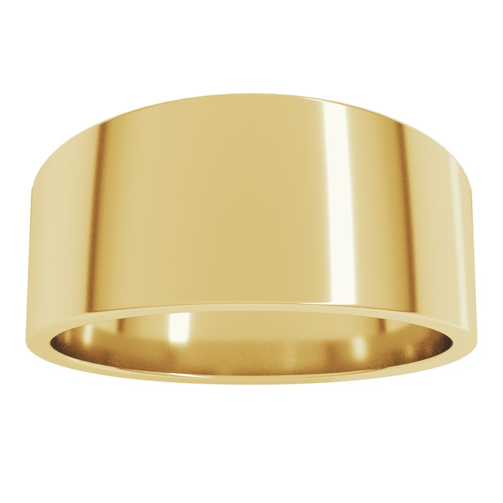 14K Yellow Gold 9 mm Lightweight Tapered Flat Band Size 8