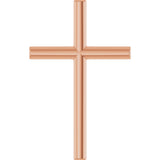 14K Rose Gold 17.4x11.1 mm Cross Pendant