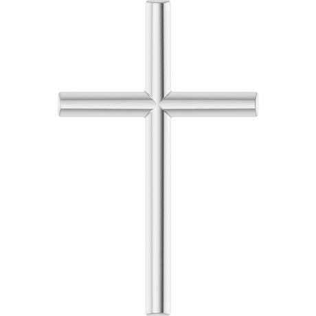 14K White Gold 17.4x11.1 mm Cross Pendant