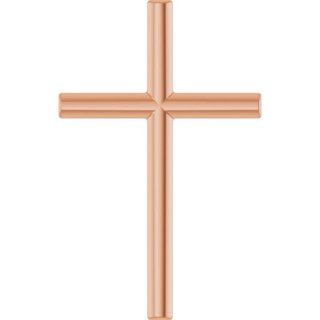 14K Rose Gold 17.4x11.1 mm Cross Pendant