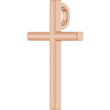 14K Rose Gold 17.4x11.1 mm Cross Pendant