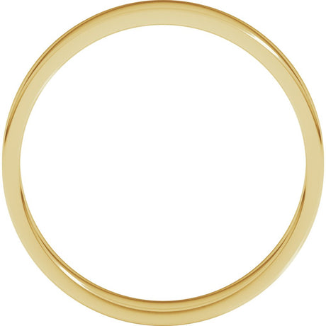 14K Yellow Gold 3.5 mm Lightweight Flat Band Size 6