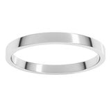 14K White Gold 2 mm Lightweight Flat Band Size 4.5