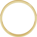 14K Yellow Gold 2.5 mm Lightweight Flat Band Size 6.5