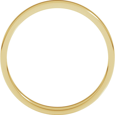 14K Yellow Gold 2.5 mm Lightweight Flat Band Size 6.5