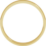 14K Yellow Gold 2.5 mm Lightweight Flat Band Size 7.5