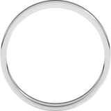 18K White Gold 2.5 mm Lightweight Flat Band Size 5.5
