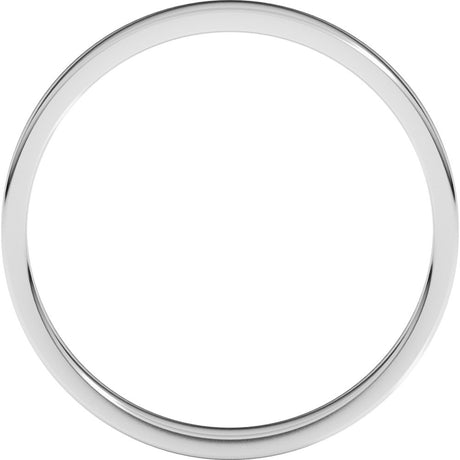 18K White Gold 2.5 mm Lightweight Flat Band Size 5.5