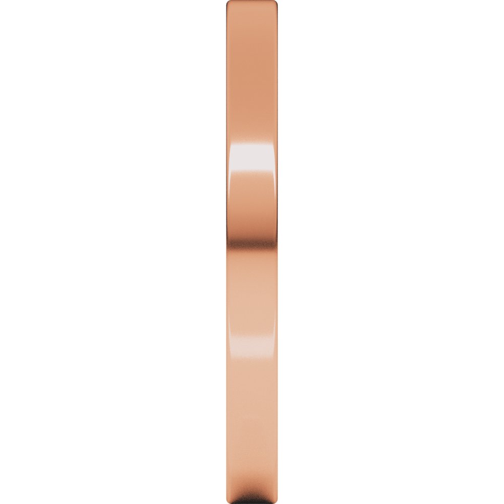 14K Rose Gold 2 mm Lightweight Flat Band Size 8