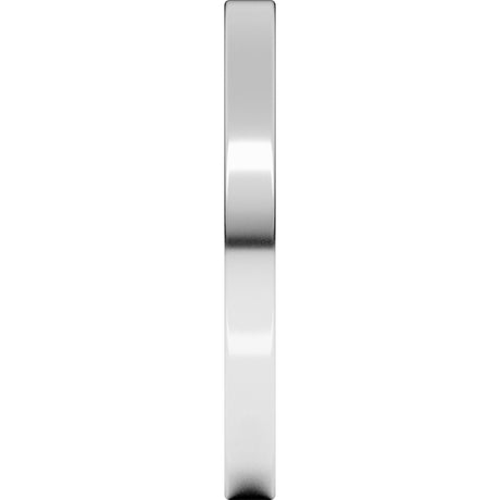 14K White Gold 2 mm Lightweight Flat Band Size 6