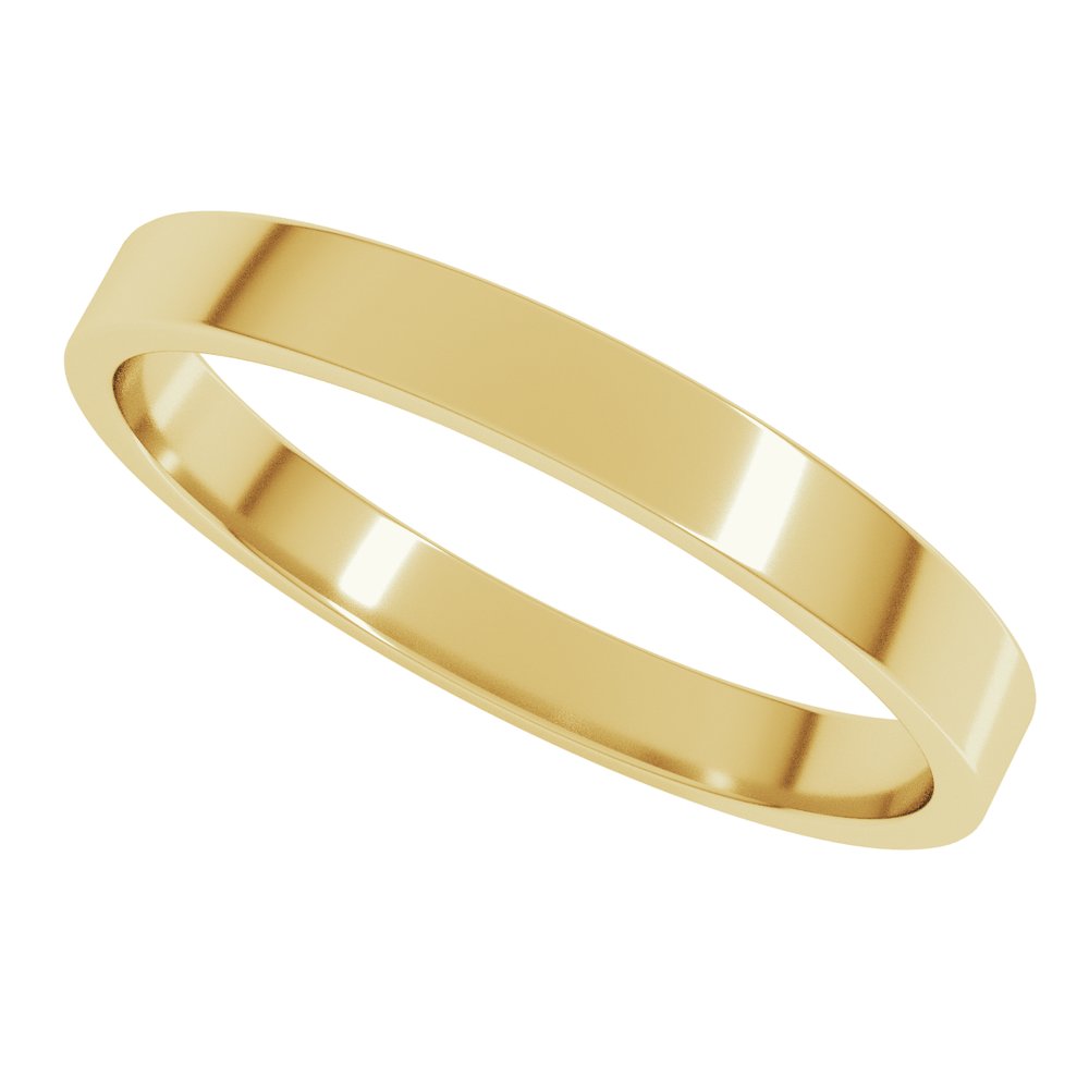 14K Yellow Gold 2.5 mm Lightweight Flat Band Size 6.5