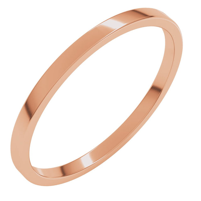 14K Rose Gold 1.5 mm Lightweight Flat Band Size 8