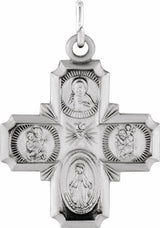 Sterling Silver 18x18 mm Four-Way Cross Medal  