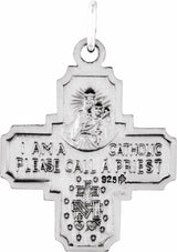 Sterling Silver 18x18 mm Four-Way Cross Medal  