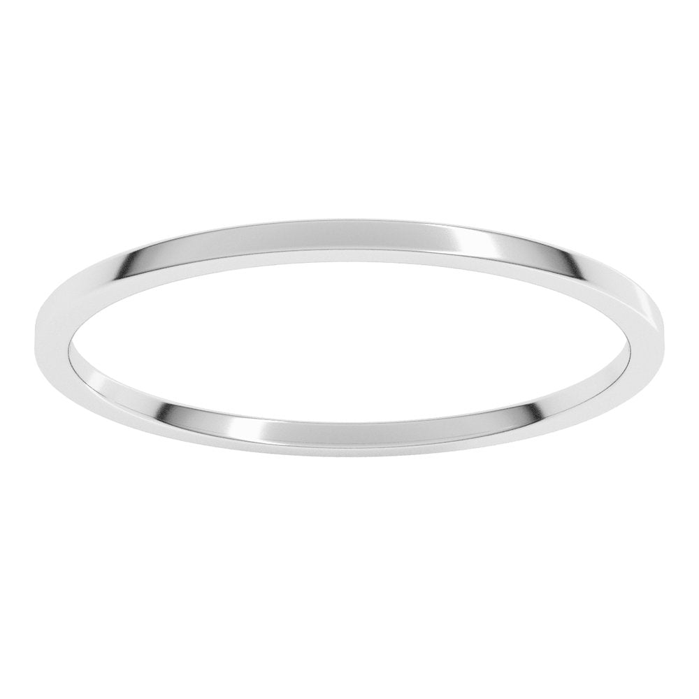 10K White Gold 1 mm Lightweight Flat Band Size 5.5