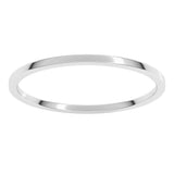 10K White Gold 1 mm Lightweight Flat Band Size 5.5