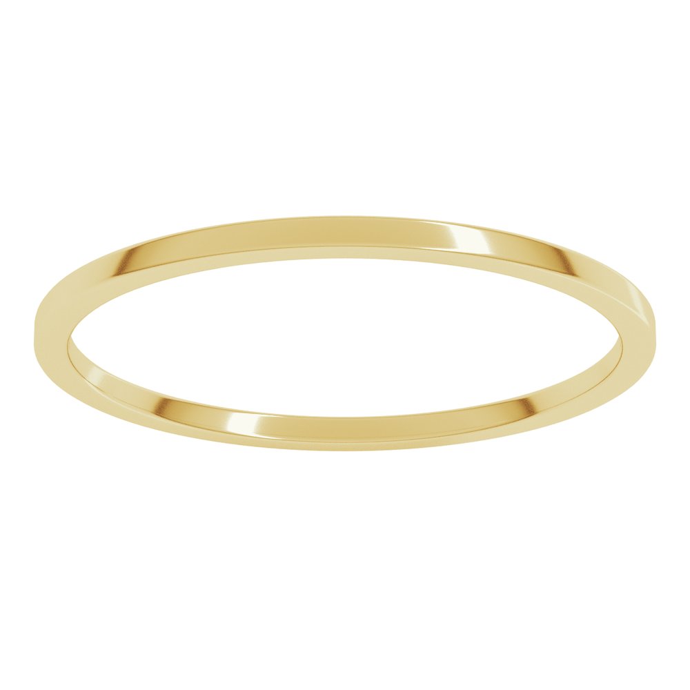 14K Yellow Gold 1 mm Lightweight Flat Band Size 7