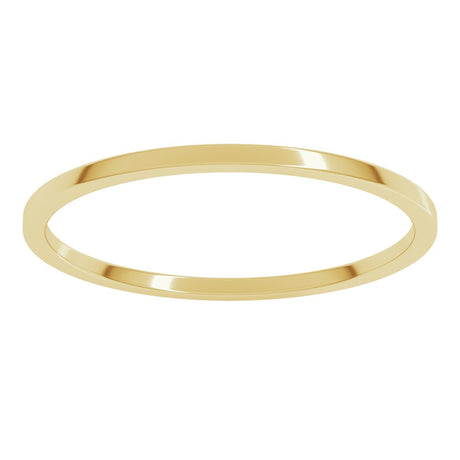14K Yellow Gold 1 mm Lightweight Flat Band Size 7