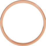14K Rose Gold 1.5 mm Lightweight Flat Band Size 8