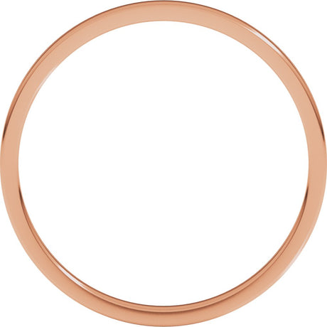14K Rose Gold 1.5 mm Lightweight Flat Band Size 8