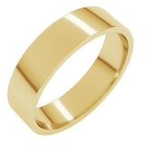 10K Yellow Gold 5 mm Lightweight Flat Band Size 13
