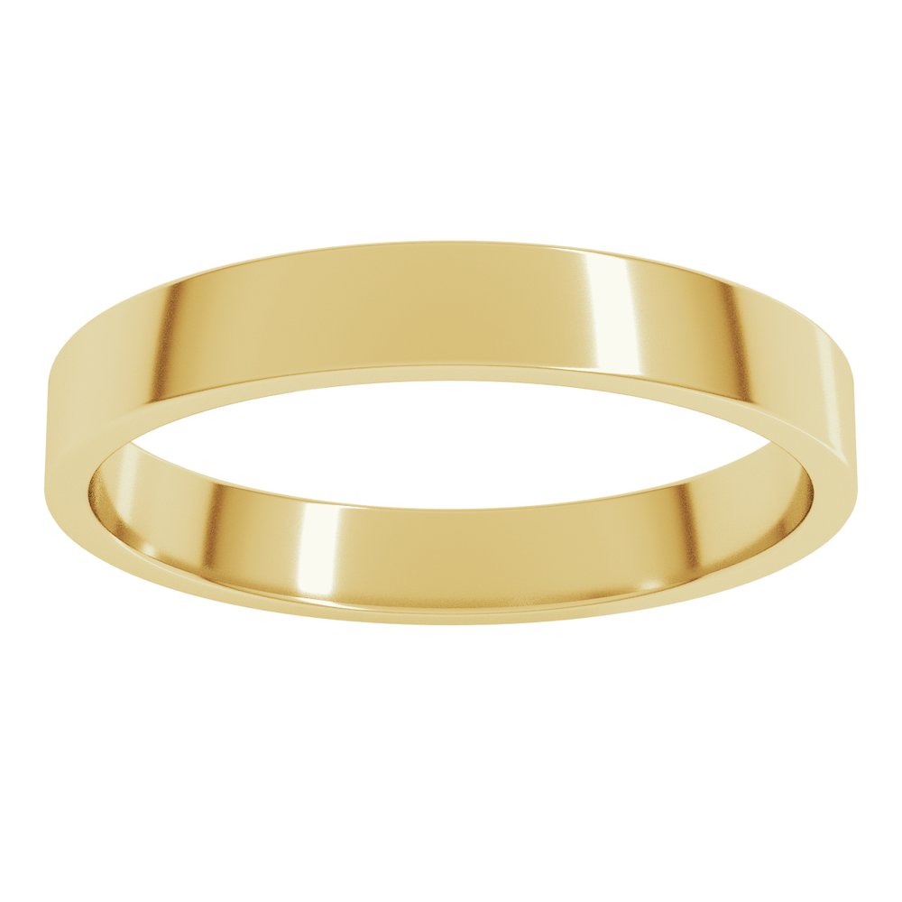 10K Yellow Gold 3 mm Lightweight Flat Band Size 7