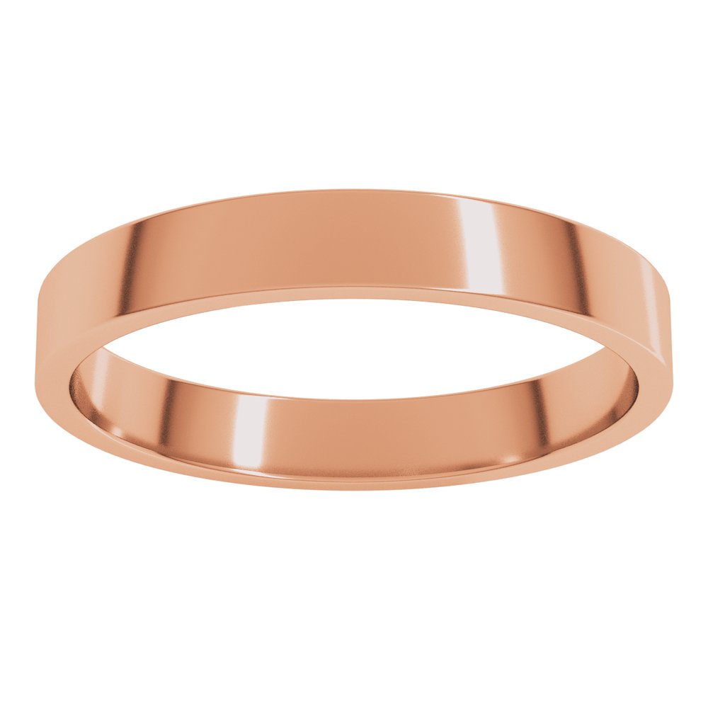 14K Rose Gold 3 mm Lightweight Flat Band Size 7