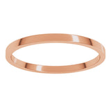 14K Rose Gold 1.5 mm Lightweight Flat Band Size 8