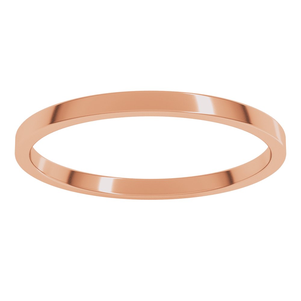 14K Rose Gold 1.5 mm Lightweight Flat Band Size 8