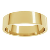 14K Yellow Gold 5 mm Lightweight Flat Band