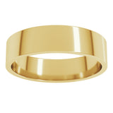 14K Yellow Gold 5 mm Lightweight Flat Band Size 4.5