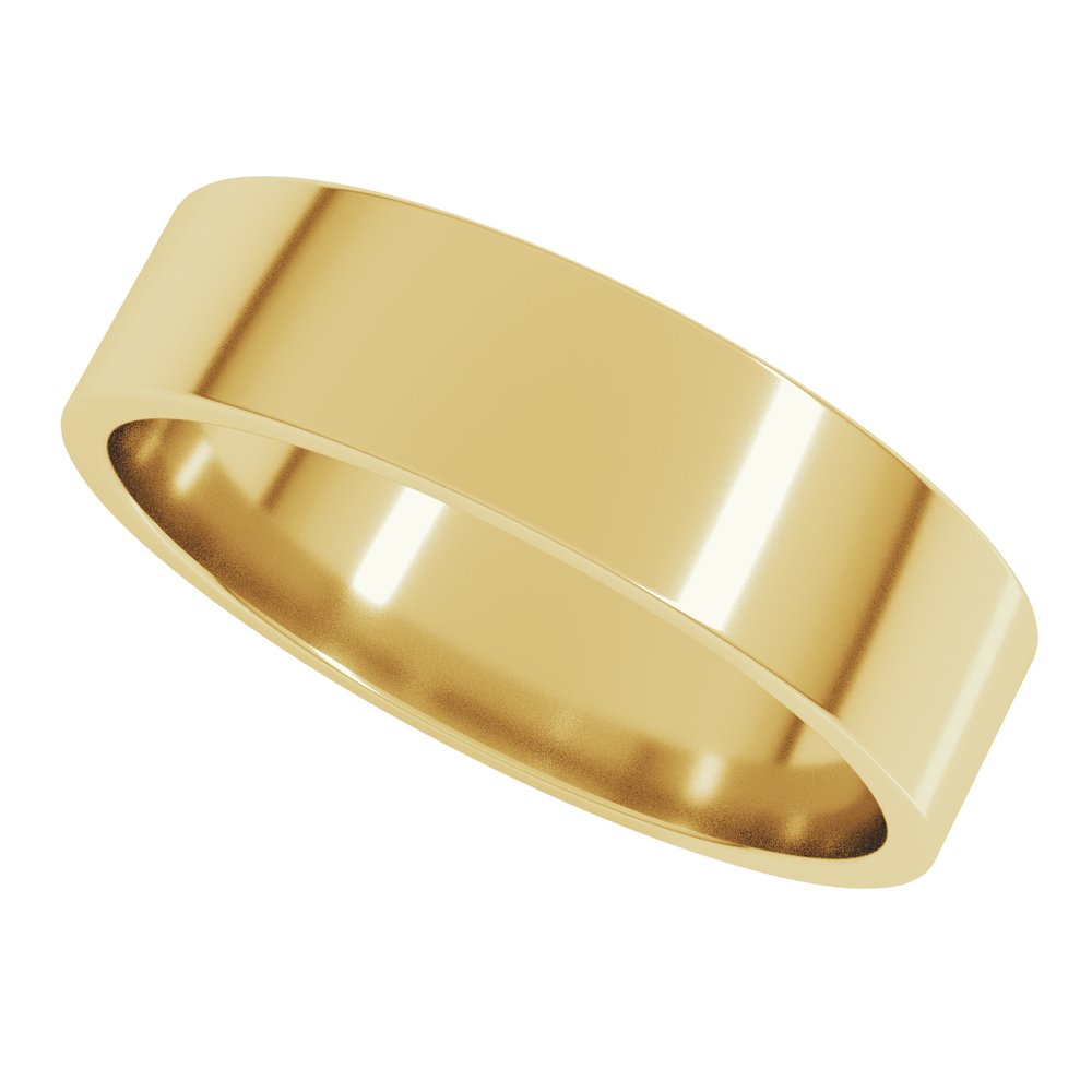 14K Yellow Gold 5 mm Lightweight Flat Band Size 4.5