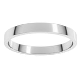 18K White Gold 2.5 mm Lightweight Flat Band Size 5.5