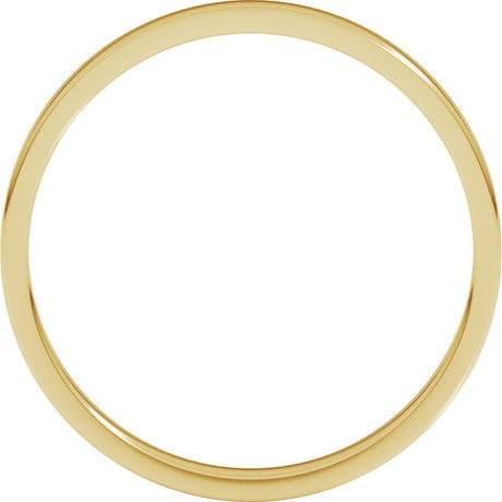 18K Yellow Gold 2 mm Lightweight Flat Band Size 8
