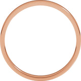 14K Rose Gold 2 mm Lightweight Flat Band Size 8