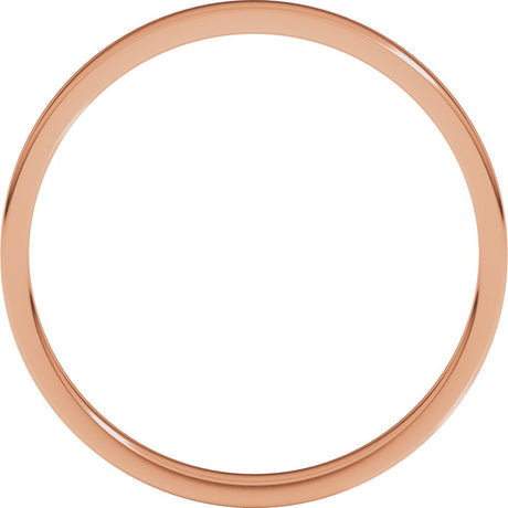 14K Rose Gold 2 mm Lightweight Flat Band Size 8