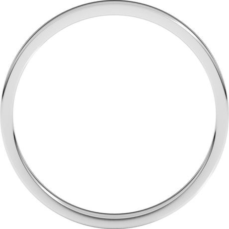 18K White Gold 2 mm Lightweight Flat Band Size 5.5